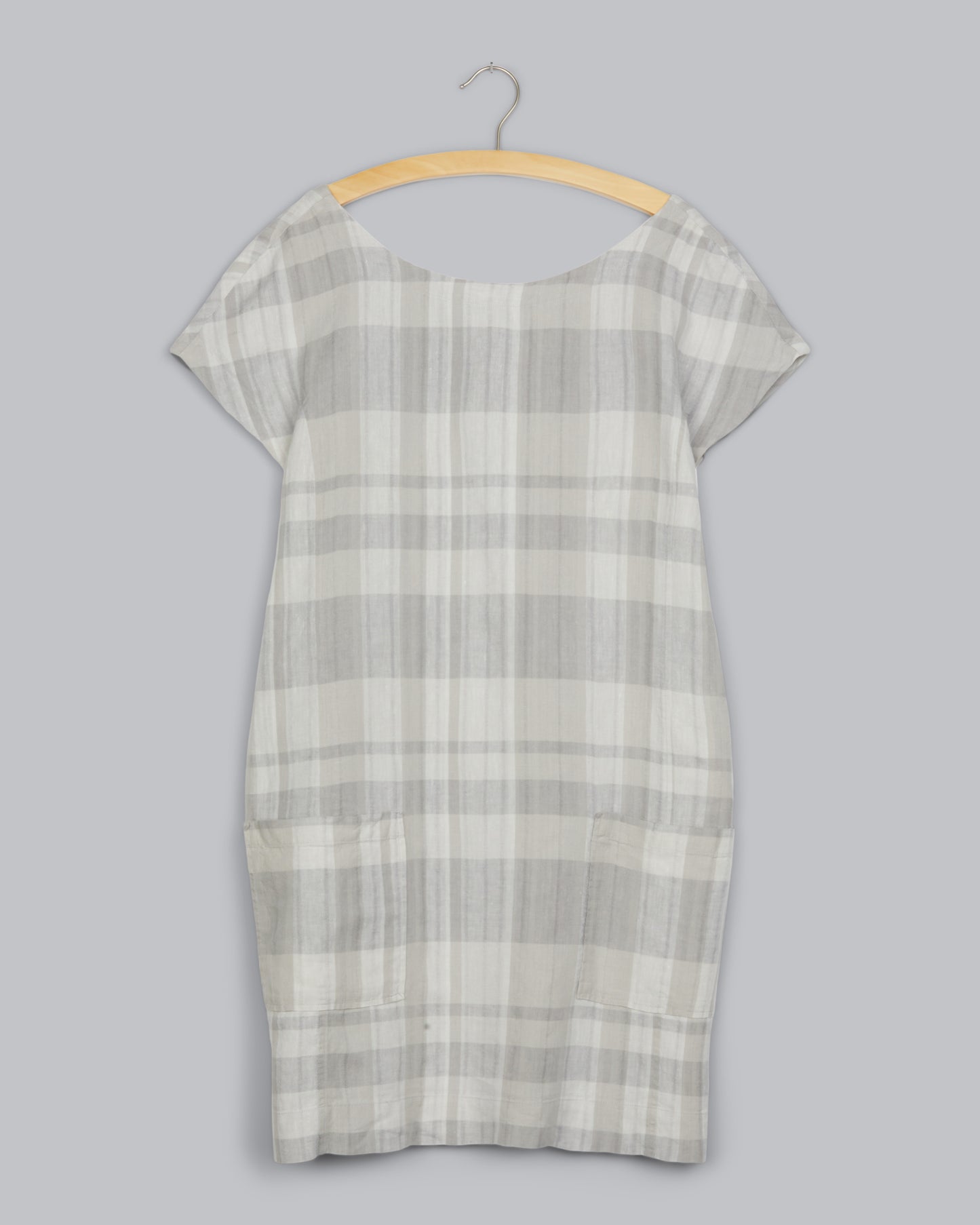 Airy Organic Linen Cotton Plaid Dress