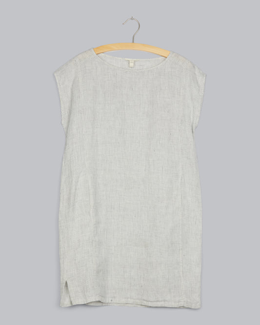 Organic Linen Slub Check Dress