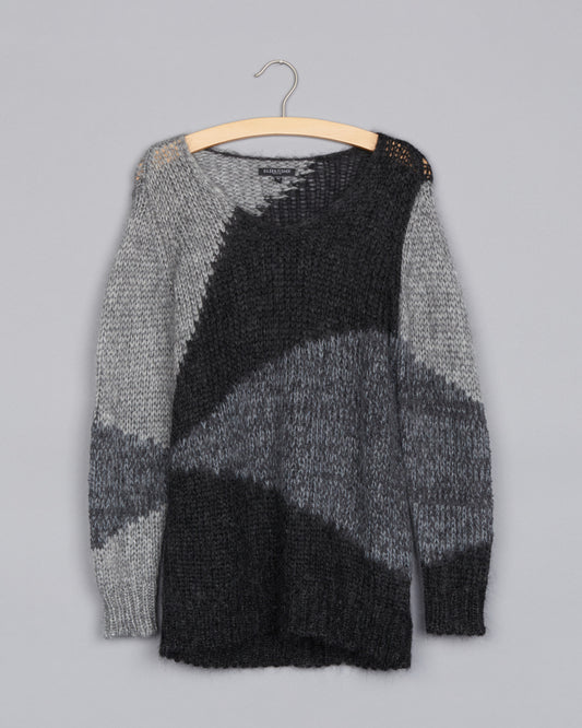 Colorblocked Mohair Pullover