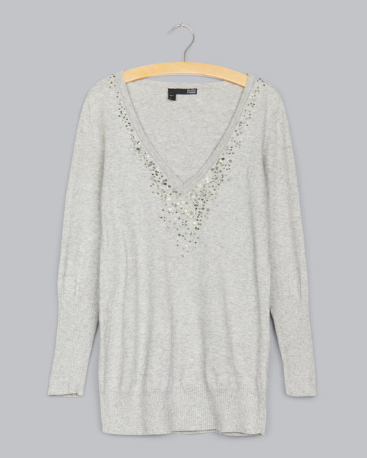 Organic Cotton & Cashmere with Sequins Pullover