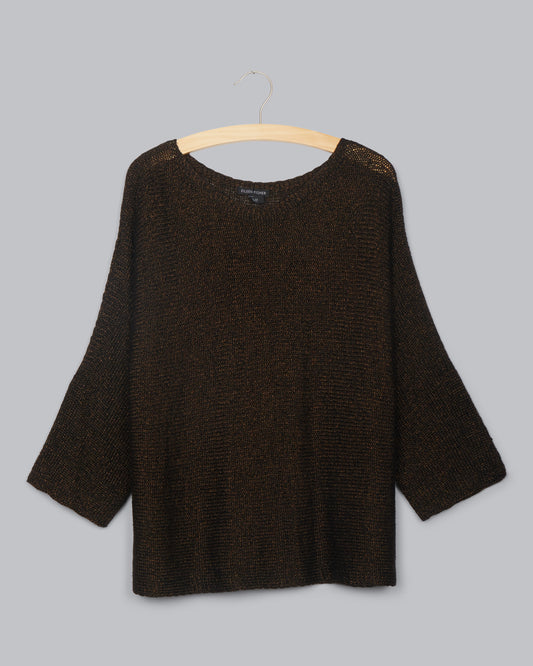 Organic Linen Shimmer Chainette Pullover