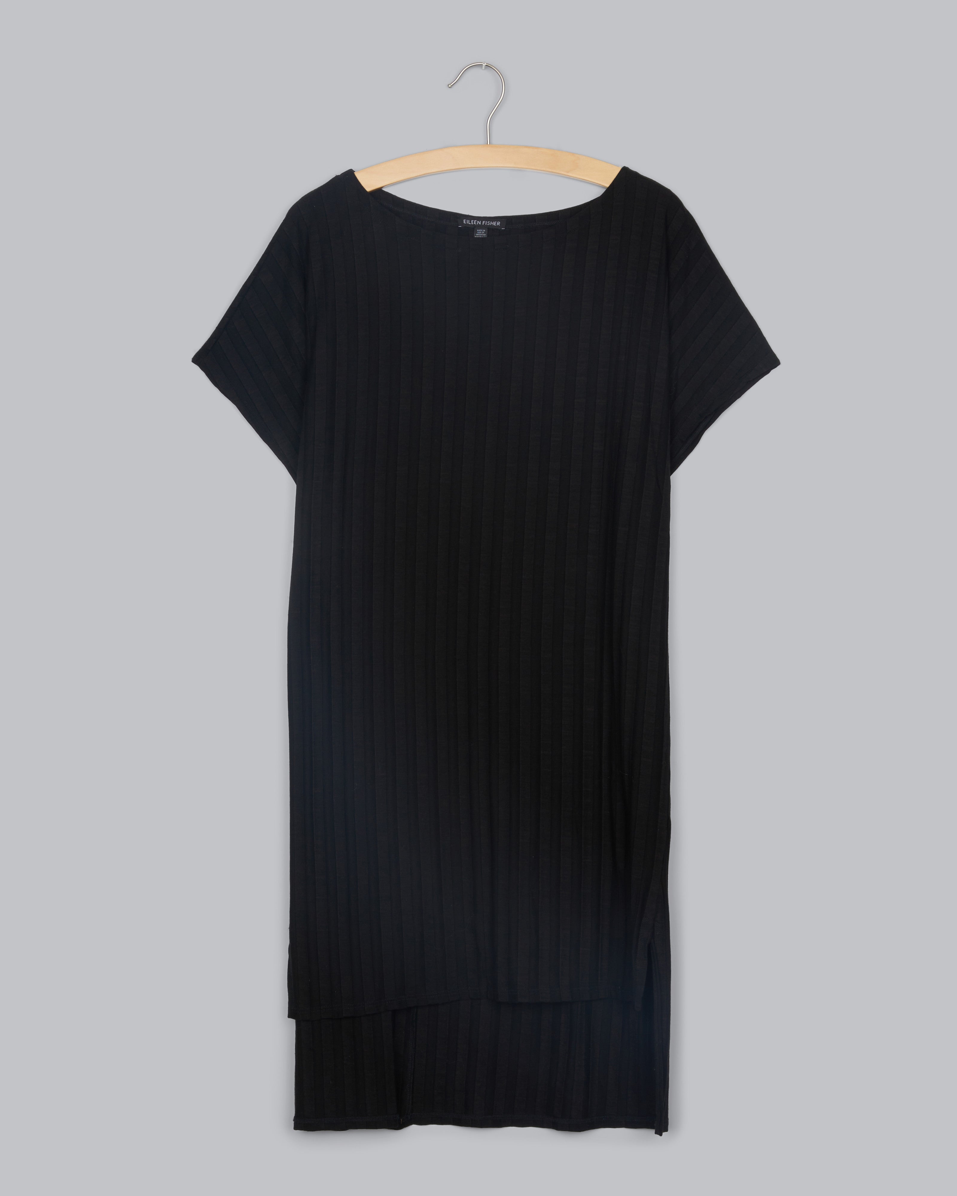 Eileen Fisher Wide Rib Stretch Black Wide Rib offers Tunic Dress