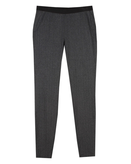 Herringbone Polyester Stretch Pant