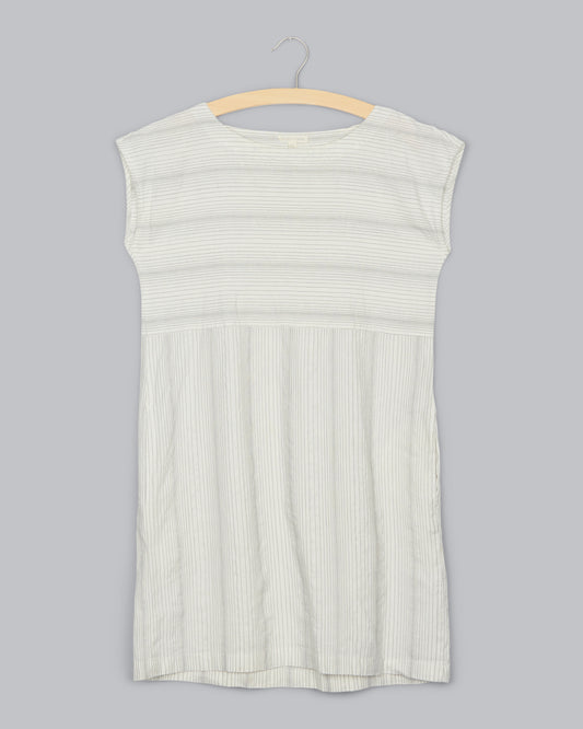 Cotton Linen Gradient Stripe Dress