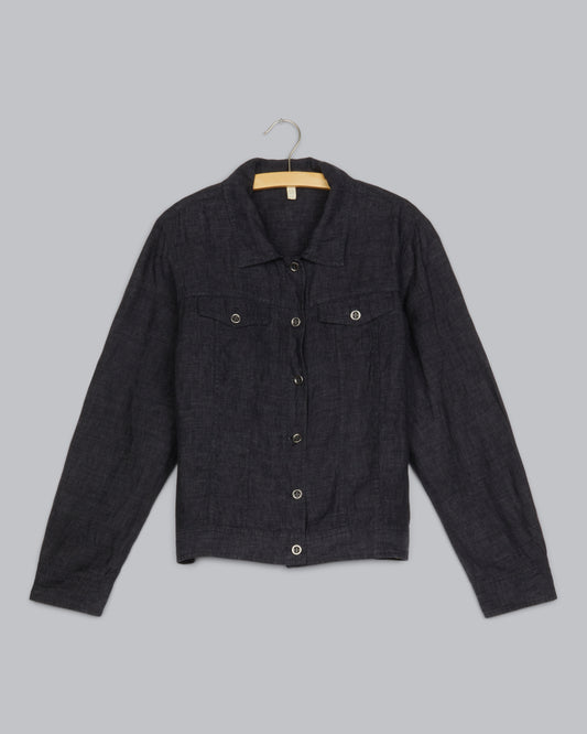 Washed Organic Linen Delave Jacket