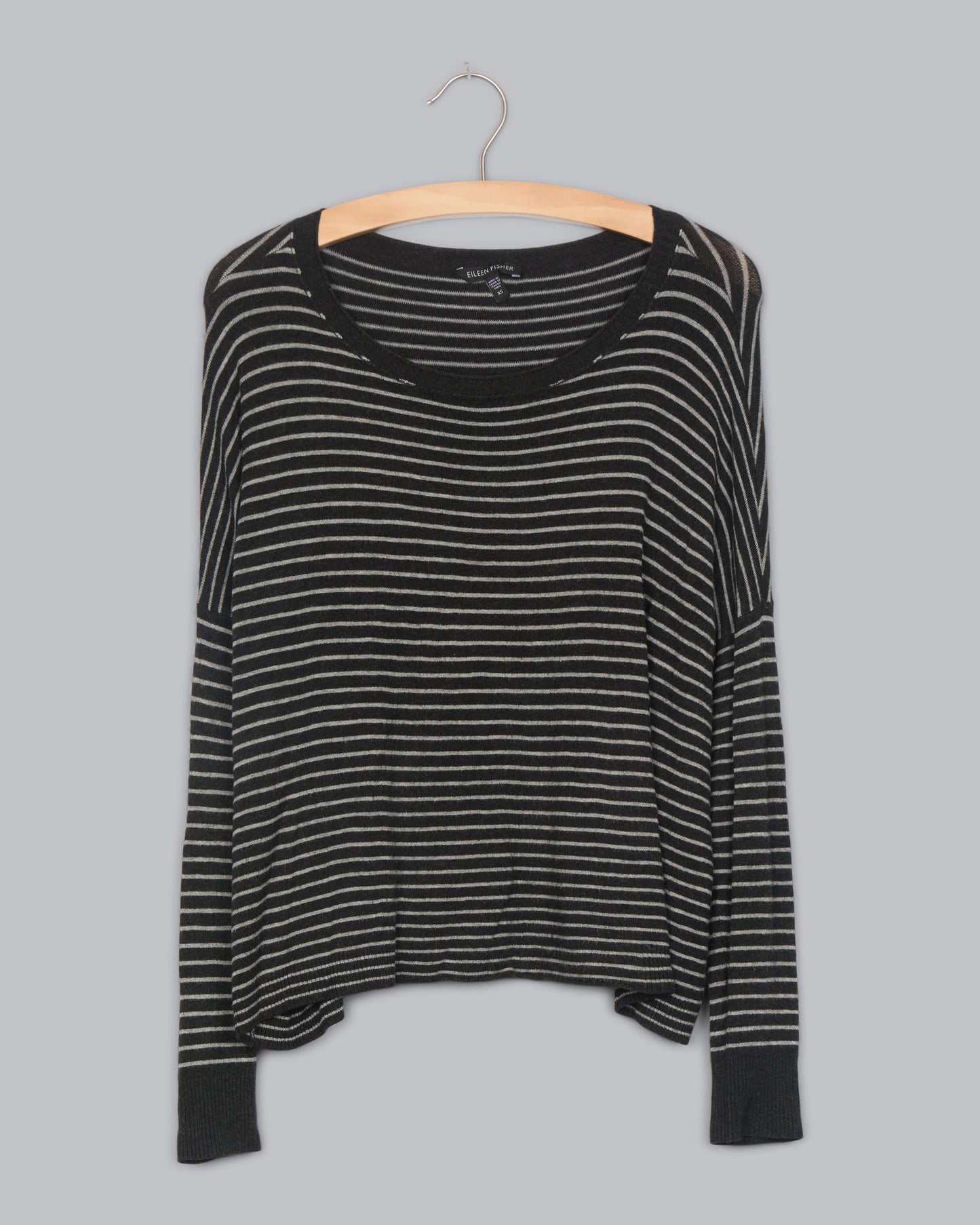 Cozy Viscose Stretch Knit w/Stripes Pullover