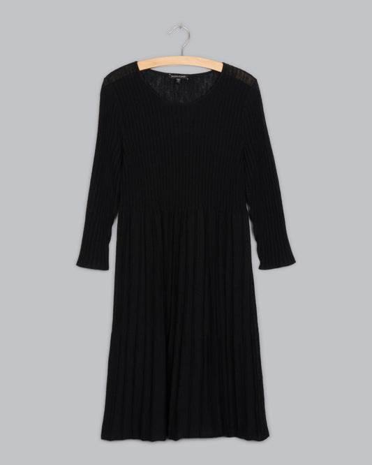 Washable Wool Rib Release Pleat Dress