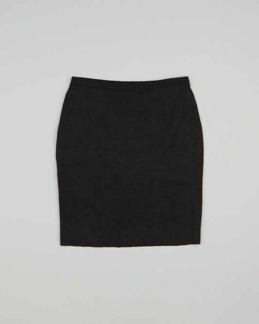 Felted Merino Cotton Diagonal Jacquard Skirt