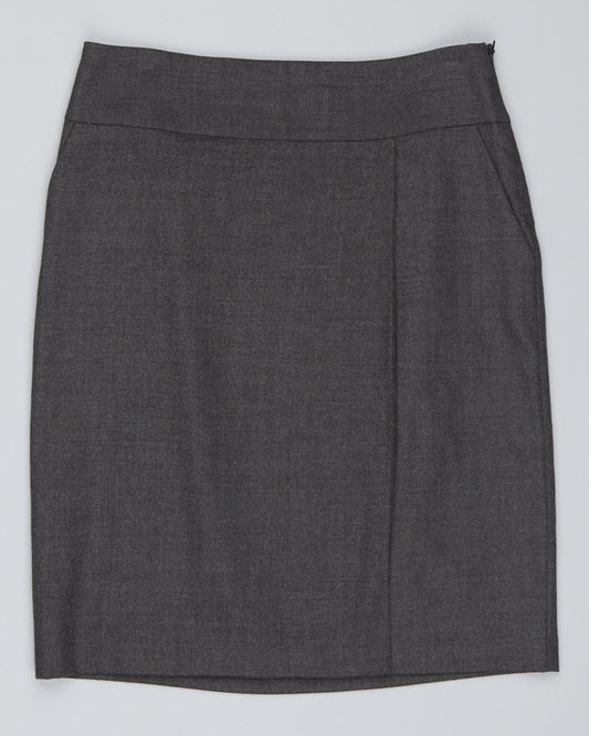 Heathered Stretch Flannel Twill Skirt