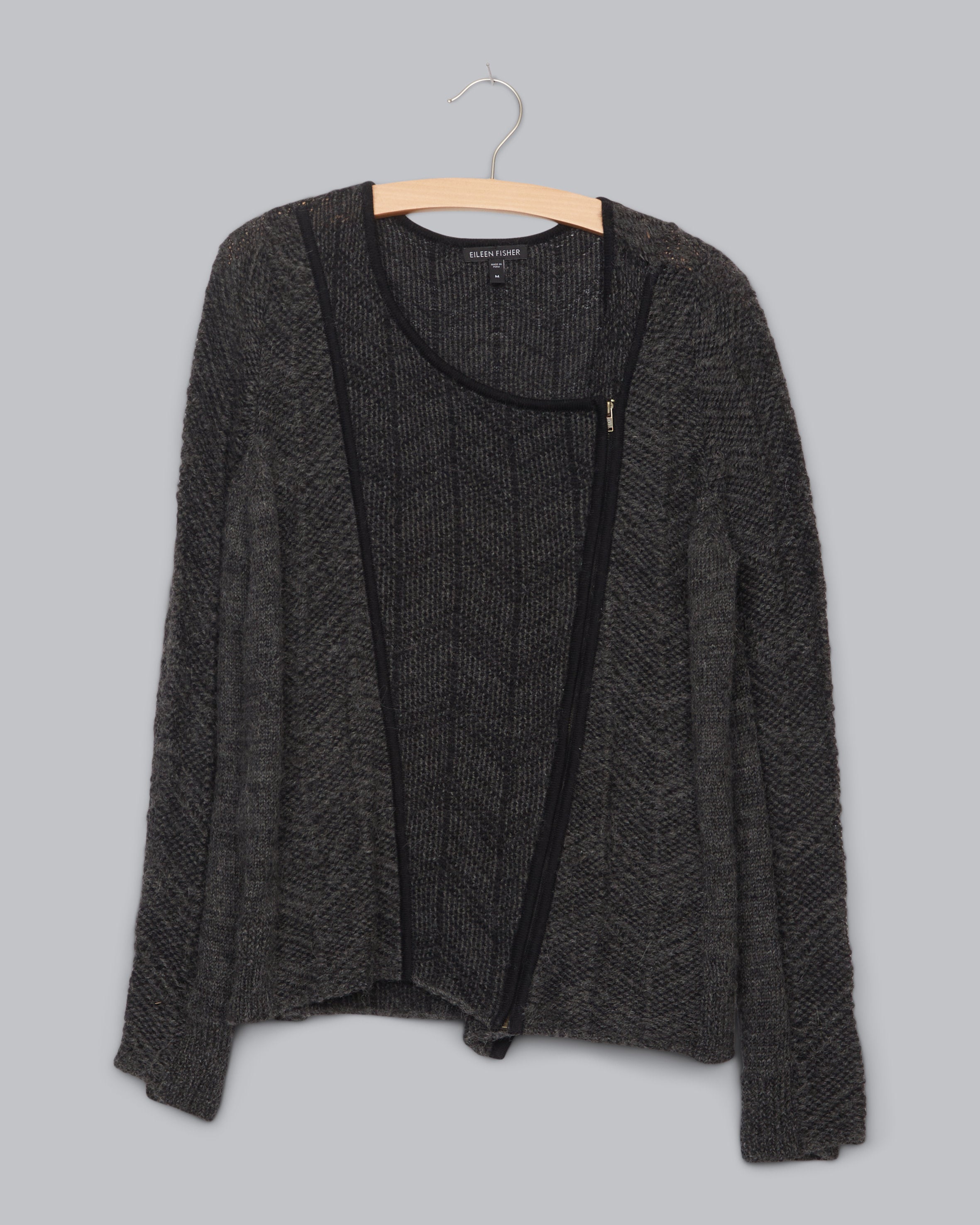 Eileen Fisher Organic Cotton Alpaca Open Front shops Cardigan M