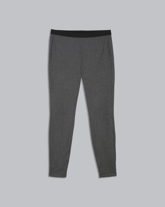 Herringbone Polyester Stretch Pant