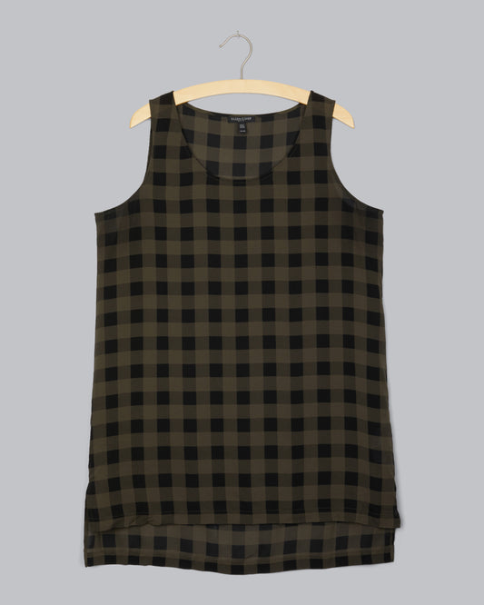 Buffalo Check Printed Silk Tank