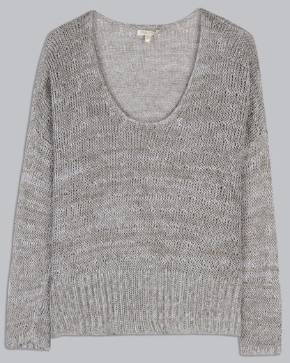 Linen Melange Net Pullover