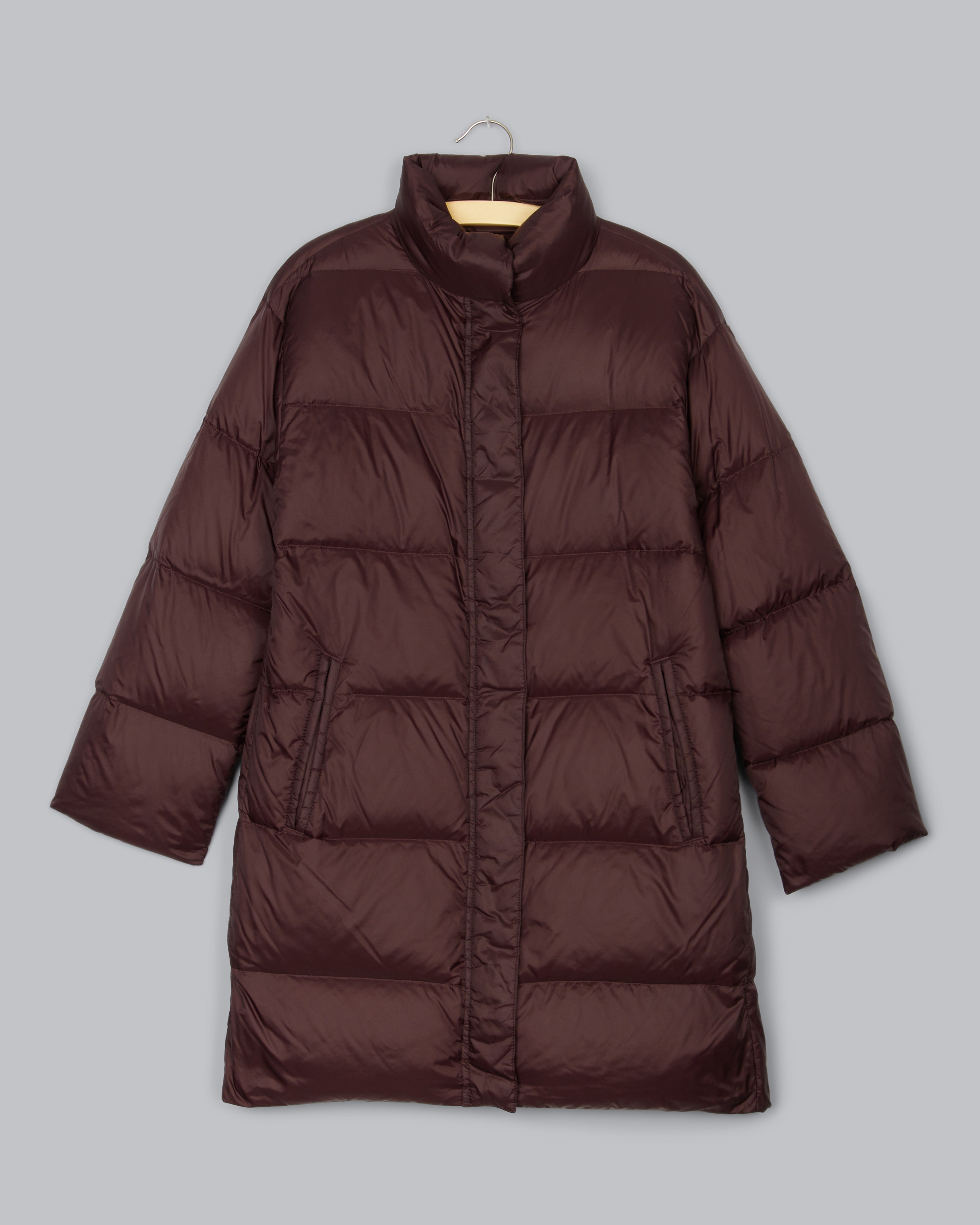 Eggshell Recycled Nylon Puffer Coat