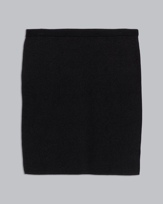 Felted Merino Cotton Diagonal Jacquard Skirt