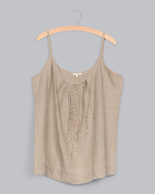 Organic Linen with Sequins Tank