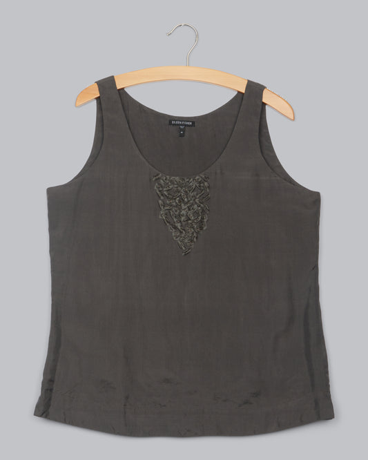 Silk Habutai with Floating Squares Tank