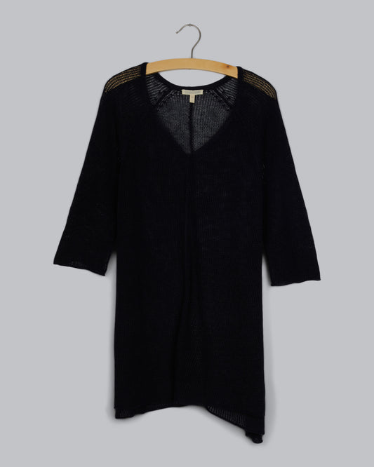 Fine Gauge Linen Mesh Pullover