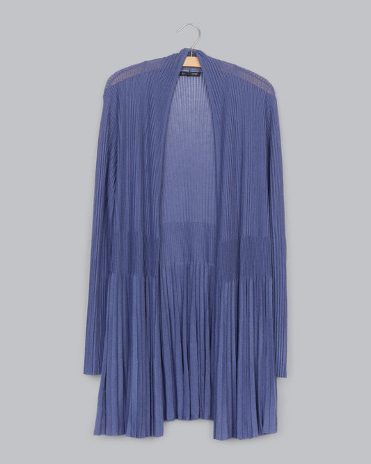 Viscose Nylon Pleat Cardigan